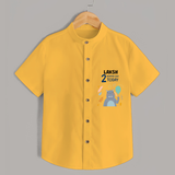 Commemorate your little one's 2nd month with a custom Shirt, personalized with their name! - YELLOW - 0 - 6 Months Old (Chest 21")