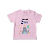 Cute Newborn T-Shirt for 2 Month | Custom Name & Style Options - BABY PINK - 0-5 Months Old (Chest 17")