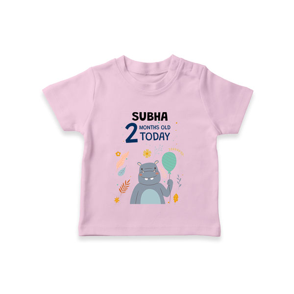 Cute Newborn T-Shirt for 2 Month | Custom Name & Style Options - BABY PINK - 0-5 Months Old (Chest 17")