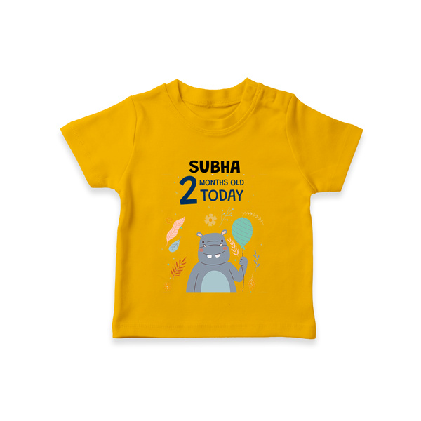 Cute Newborn T-Shirt for 2 Month | Custom Name & Style Options - CHROME YELLOW - 0-5 Months Old (Chest 17")