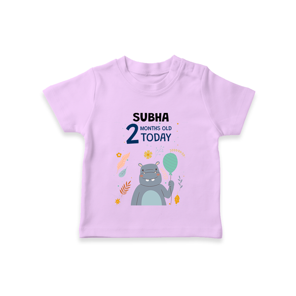 Cute Newborn T-Shirt for 2 Month | Custom Name & Style Options - LILAC - 0-5 Months Old (Chest 17")