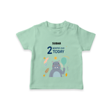 Celebrate The Magic Of Your Baby's Second Month With Our Elegant And Customized T-Shirt For Babies - MINT GREEN - 0-5 Months Old (Chest 17")