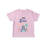 Celebrate The Magic Of Your Baby's Second Month With Our Elegant And Customized T-Shirt For Babies - PINK - 0-5 Months Old (Chest 17")