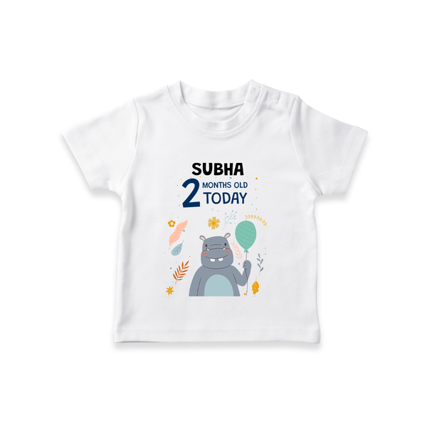 Cute Newborn T-Shirt for 2 Month | Custom Name & Style Options - WHITE - 0-5 Months Old (Chest 17")