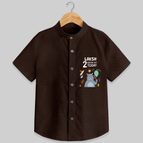 Commemorate your little one's 2nd month with a custom Shirt, personalized with their name! - CHOCOLATE BROWN - 0 - 6 Months Old (Chest 21")