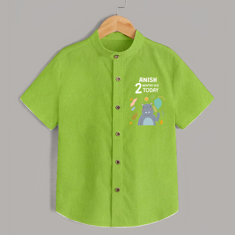 Cute Newborn Shirt for 2 Month | Custom Name & Style Options - LIME GREEN - 0 - 6 Months Old (Chest 23")