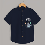 Commemorate your little one's 2nd month with a custom Shirt, personalized with their name! - NAVY BLUE - 0 - 6 Months Old (Chest 21")