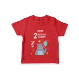 Celebrate The Magic Of Your Baby's Second Month With Our Elegant And Customized T-Shirt For Babies - RED - 0-5 Months Old (Chest 17")