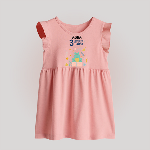 Cute Newborn Baby Frock for 3 Month | Custom Name & Style Options - BABY PINK - 0 - 3 Months Old (Chest 17")