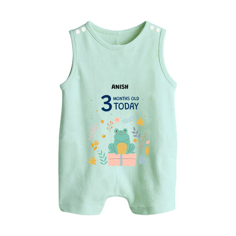 Celebrate The Magic Of Your Baby's Third Month With Our Elegant And Customized Romper Suit For Babies - MINT GREEN - 0 - 5 Months Old (Chest 18")