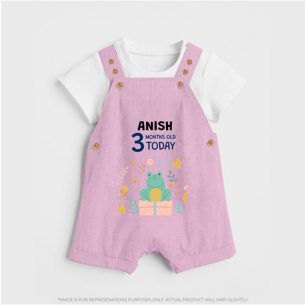 Cute Newborn Dungaree Set for 3 Month | Custom Name & Style Options - BABY PINK - 0 - 5 Months Old (Chest 18")