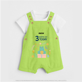 Celebrate The Magic Of Your Baby's Third Month With Our Elegant And Customized Dungaree Set For Babies - GREEN - 0 - 5 Months Old (Chest 18")