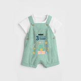 Commemorate your little one's 3rd month with a custom Dungaree set, personalized with their name! - LIGHT GREEN - 0 - 5 Months Old (Chest 17")