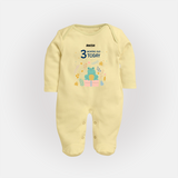 Celebrate The Magic Of Your Baby's Third Month With Our Elegant And Customized Sleep Suit For Babies - PASTEL YELLOW - New Born (Chest 7.5")