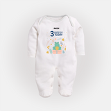 Celebrate The Magic Of Your Baby's Third Month With Our Elegant And Customized Sleep Suit For Babies - WHITE - New Born (Chest 7.5")