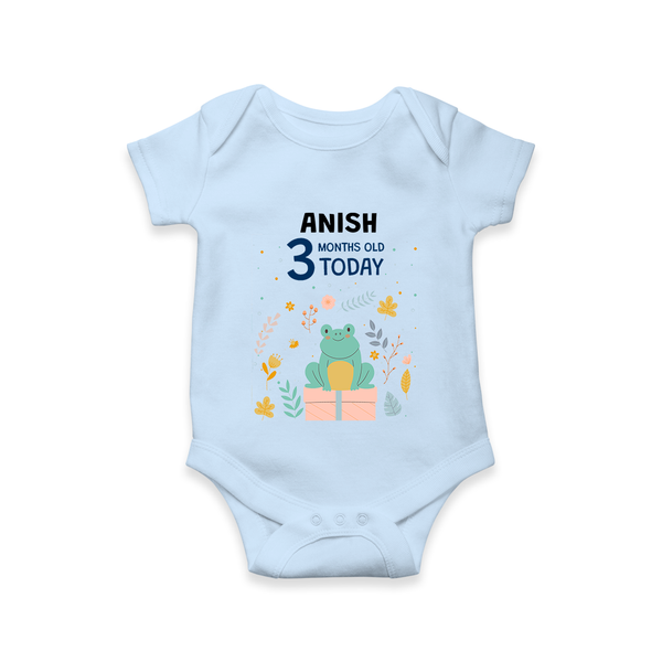 Cute Newborn Romper/Onesie for 3 Month | Custom Name & Style Options - BABY BLUE - New Born (Chest 14")