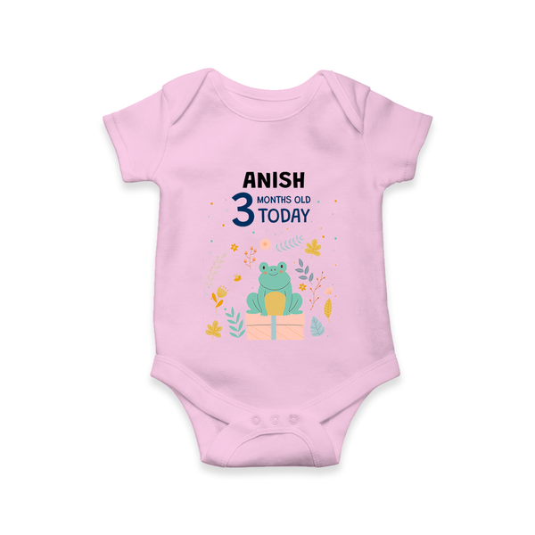 Cute Newborn Romper/Onesie for 3 Month | Custom Name & Style Options - BABY PINK - New Born (Chest 14")