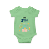 Commemorate your little one's 3rd month with a custom romper/onesie, personalized with their name! - GREEN - 0 - 3 Months Old (Chest 16")