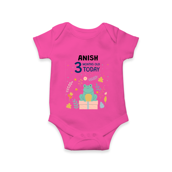 Cute Newborn Romper/Onesie for 3 Month | Custom Name & Style Options - HOT PINK - New Born (Chest 14")
