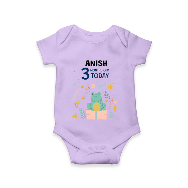 Cute Newborn Romper/Onesie for 3 Month | Custom Name & Style Options - LILAC - New Born (Chest 14")