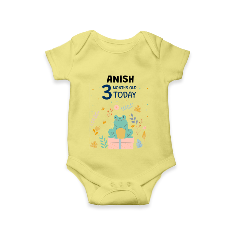 Cute Newborn Romper/Onesie for 3 Month | Custom Name & Style Options - PASTEL YELLOW - New Born (Chest 14")