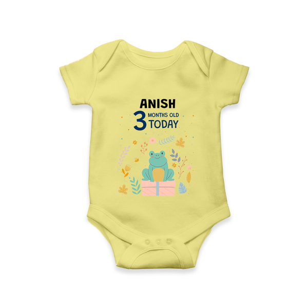Cute Newborn Romper/Onesie for 3 Month | Custom Name & Style Options - PASTEL YELLOW - New Born (Chest 14")