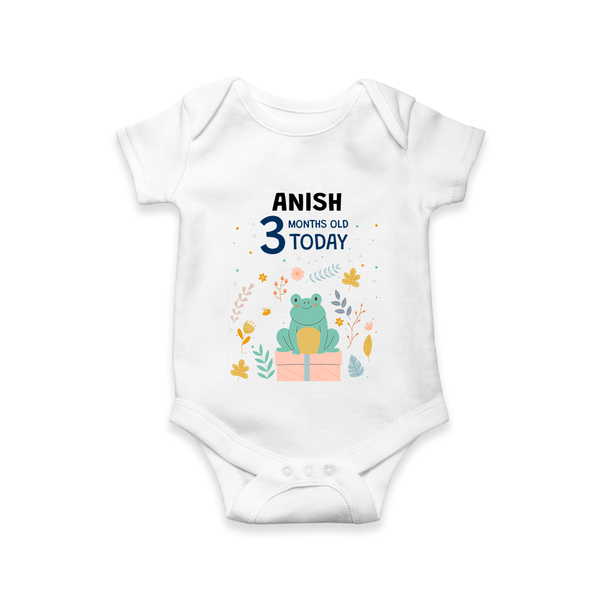Cute Newborn Romper/Onesie for 3 Month | Custom Name & Style Options - WHITE - New Born (Chest 14")