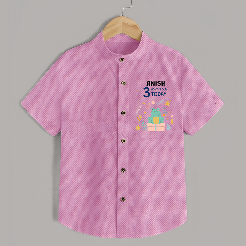 Cute Newborn Shirt for 3 Month | Custom Name & Style Options - BABY PINK - 0 - 6 Months Old (Chest 23")