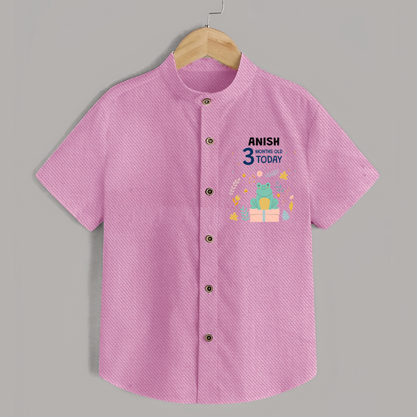 Cute Newborn Shirt for 3 Month | Custom Name & Style Options - BABY PINK - 0 - 6 Months Old (Chest 23")