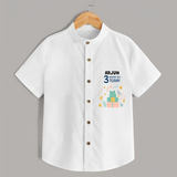 Commemorate your little one's 3rd month with a custom Shirt, personalized with their name! - WHITE - 0 - 6 Months Old (Chest 21")