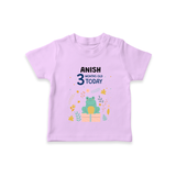 Cute Newborn T-Shirt for 3 Month | Custom Name & Style Options - LILAC - 0-5 Months Old (Chest 17")