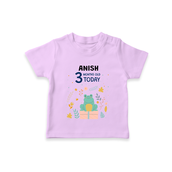 Cute Newborn T-Shirt for 3 Month | Custom Name & Style Options - LILAC - 0-5 Months Old (Chest 17")