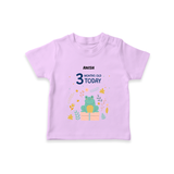 Celebrate The Magic Of Your Baby's Third Month With Our Elegant And Customized T-Shirt For Babies - LILAC - 0-5 Months Old (Chest 17")