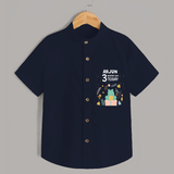 Commemorate your little one's 3rd month with a custom Shirt, personalized with their name! - NAVY BLUE - 0 - 6 Months Old (Chest 21")