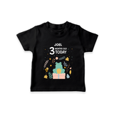 Celebrate The Magic Of Your Baby's Third Month With Our Elegant And Customized T-Shirt For Babies - BLACK - 0-5 Months Old (Chest 17")