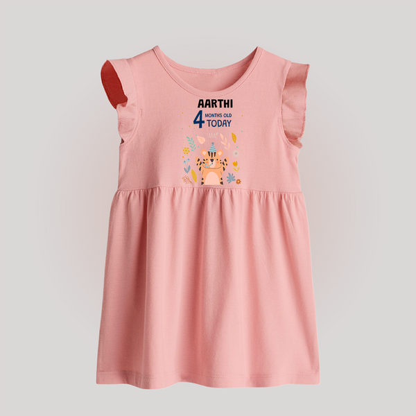 Cute Newborn Baby Frock for 4 Month | Custom Name & Style Options - BABY PINK - 0 - 3 Months Old (Chest 17")
