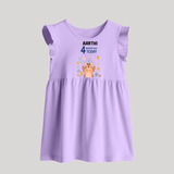 Cute Newborn Baby Frock for 4 Month | Custom Name & Style Options - LILAC - 0 - 3 Months Old (Chest 17")
