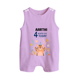 Cute Newborn Romper Suit/ Sleeveless Romper for 4 Month | Custom Name & Style Options - LILAC - 0 - 5 Months Old (Chest 18")