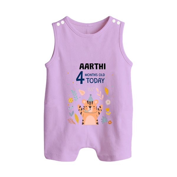 Cute Newborn Romper Suit/ Sleeveless Romper for 4 Month | Custom Name & Style Options - LILAC - 0 - 5 Months Old (Chest 18")