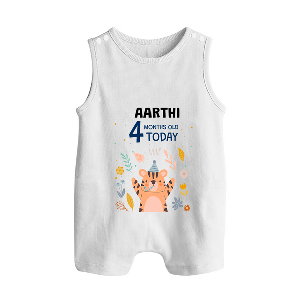 Cute Newborn Romper Suit/ Sleeveless Romper for 4 Month | Custom Name & Style Options - WHITE - 0 - 5 Months Old (Chest 18")