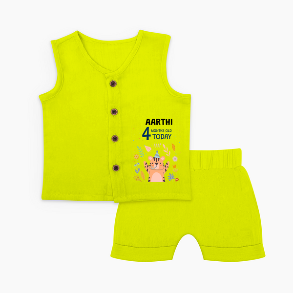 Cute Newborn Jabla Set for 4 Month | Custom Name & Style Options - LIME GREEN - 0 - 3 Months Old (Chest 9.8")