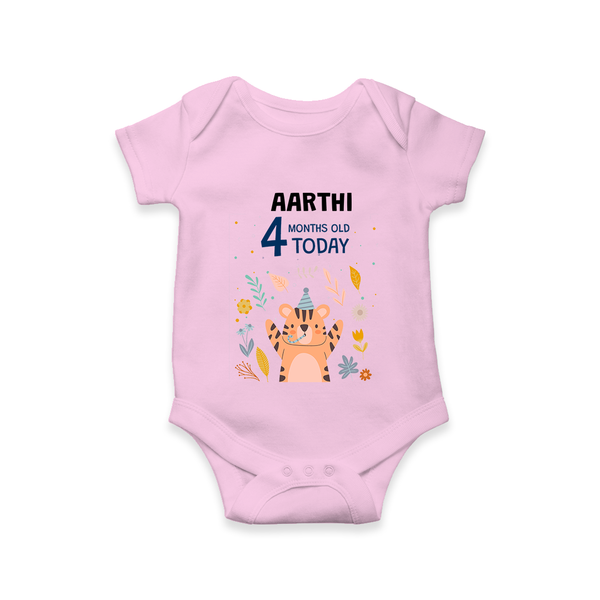 Cute Newborn Romper/Onesie for 4 Month | Custom Name & Style Options - BABY PINK - New Born (Chest 14")