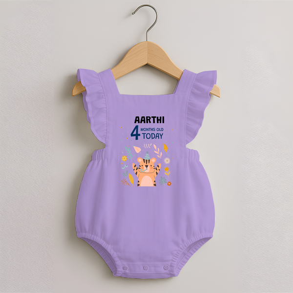 Cute Newborn Romper Frock for 4 Month | Custom Name & Style Options - LILAC - 0 - 3 Months Old (Chest 19")