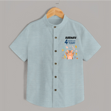 Cute Newborn Shirt for 4 Month | Custom Name & Style Options - ARCTIC BLUE - 0 - 6 Months Old (Chest 23")