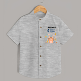 Cute Newborn Shirt for 4 Month | Custom Name & Style Options - GREY - 0 - 6 Months Old (Chest 23")