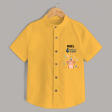 Commemorate your little one's 4th month with a custom Shirt, personalized with their name! - YELLOW - 0 - 6 Months Old (Chest 21")