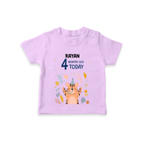 Commemorate your little one's 4th month with a custom T-Shirt, personalized with their name! - LILAC - 0 - 5 Months Old (Chest 17")
