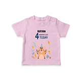Commemorate your little one's 4th month with a custom T-Shirt, personalized with their name! - PINK - 0 - 5 Months Old (Chest 17")