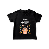 Celebrate The Magic Of Your Baby's Fourth Month With Our Elegant And Customized T-Shirt For Babies - BLACK - 0-5 Months Old (Chest 17")