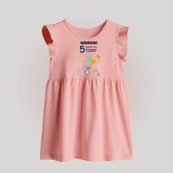 Cute Newborn Baby Frock for 5 Month | Custom Name & Style Options - BABY PINK - 0 - 3 Months Old (Chest 17")